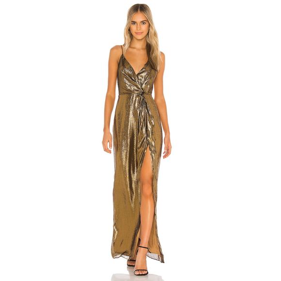 Cami NYC Dresses & Skirts - CAMI NYC The Frances Hollywood Gown in Gold Lame